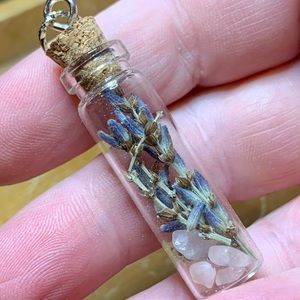 NWOT Lavender and Crystal Vial Pendant - 5 Options